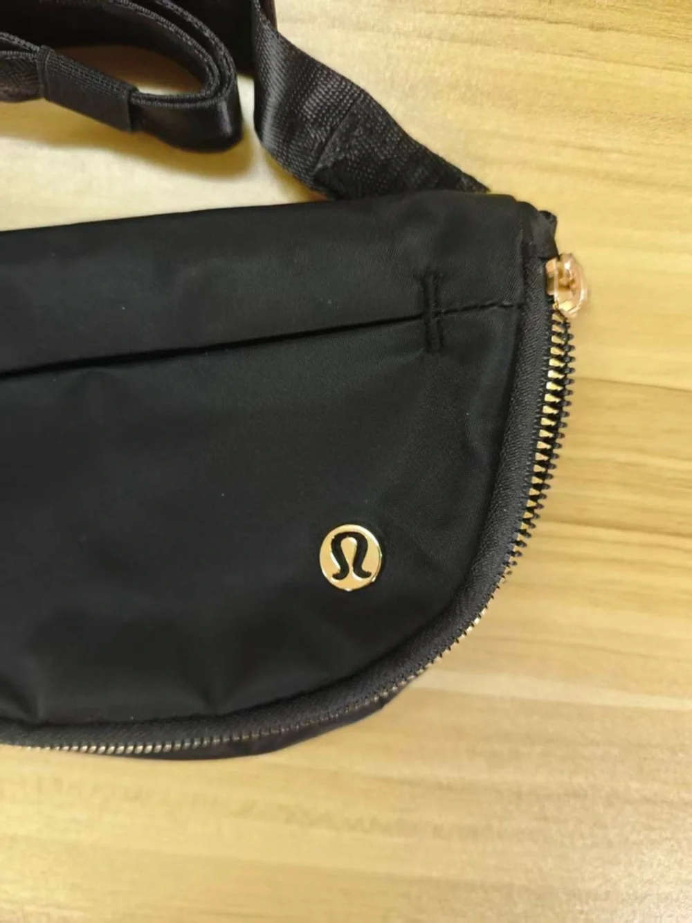 lululemon athletica Black Crossbody Bag with Gold Hardware